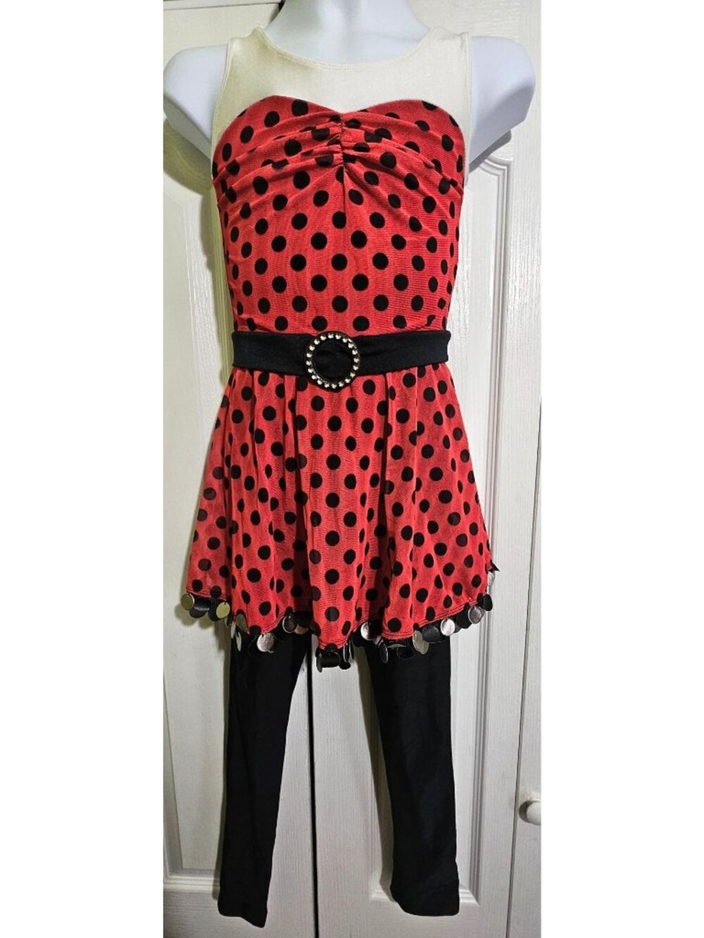 Polka Dot 1950s Swing Dance Costume Dress Leotard Retro Rockabilly Kid Girl Med